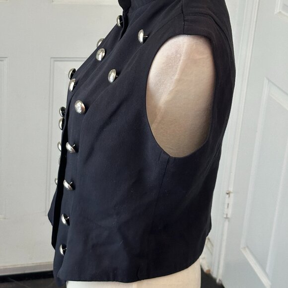 Vintage Scott Taylor Military Vest Rayon & Wool 21 Silver Buttons USA Sz Medium - Picture 8 of 14